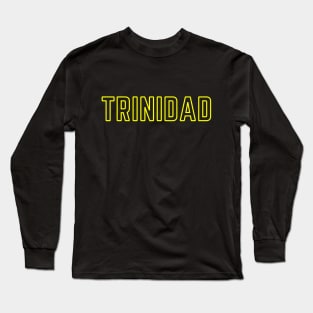 Trinidad Travel Tourist Yellow Text Long Sleeve T-Shirt